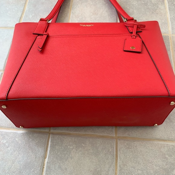 KATE SPADE CAMERON LARGE POCKET TOTE LEATHER RED - Picture 5 of 8